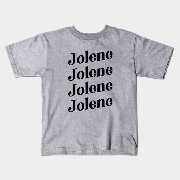 Jolene retro boho vintage 1970s inspired design in black Kids T-Shirt by KodiakMilly